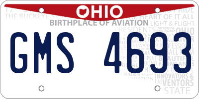 OH license plate GMS4693