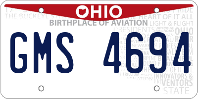 OH license plate GMS4694