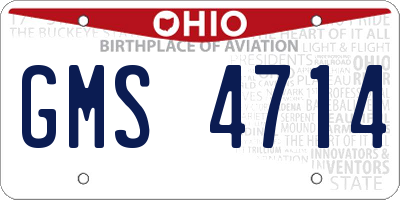 OH license plate GMS4714