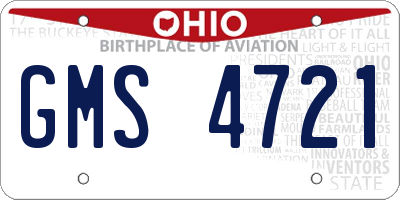 OH license plate GMS4721