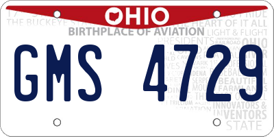 OH license plate GMS4729