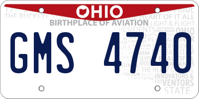OH license plate GMS4740