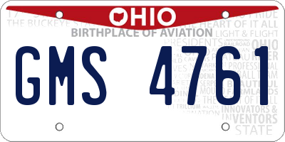 OH license plate GMS4761