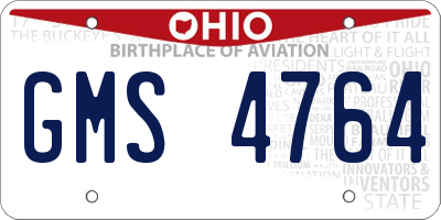 OH license plate GMS4764