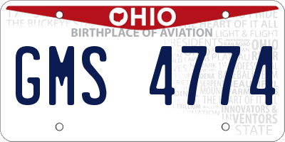 OH license plate GMS4774