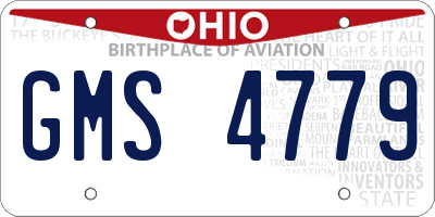 OH license plate GMS4779