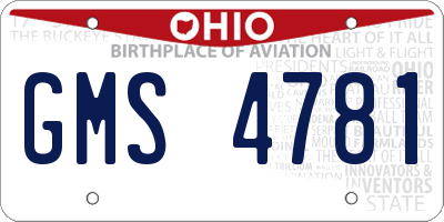 OH license plate GMS4781