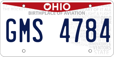 OH license plate GMS4784