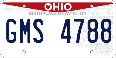 OH license plate GMS4788