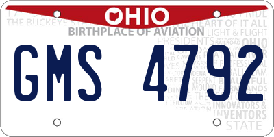 OH license plate GMS4792