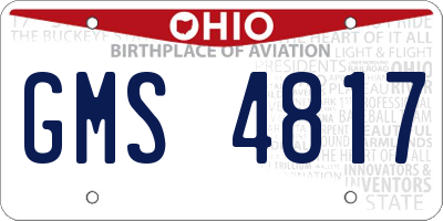 OH license plate GMS4817