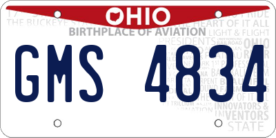 OH license plate GMS4834