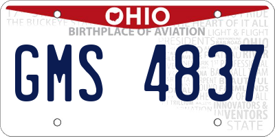 OH license plate GMS4837