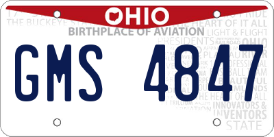 OH license plate GMS4847