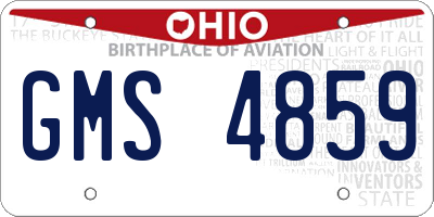 OH license plate GMS4859