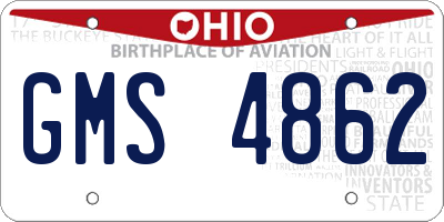 OH license plate GMS4862