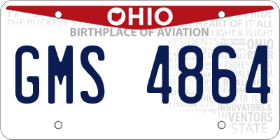 OH license plate GMS4864