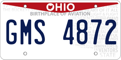 OH license plate GMS4872