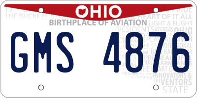 OH license plate GMS4876