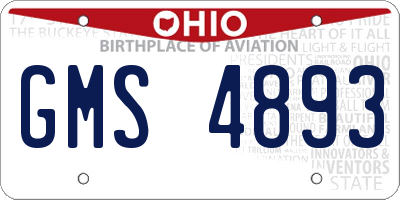 OH license plate GMS4893