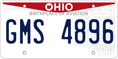 OH license plate GMS4896