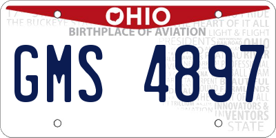 OH license plate GMS4897