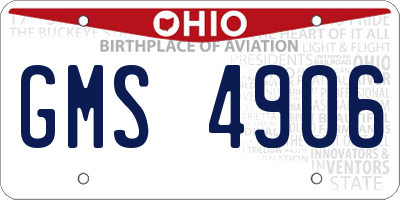 OH license plate GMS4906