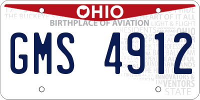 OH license plate GMS4912