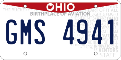OH license plate GMS4941