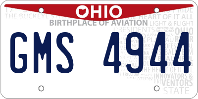 OH license plate GMS4944