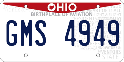 OH license plate GMS4949