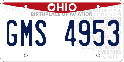 OH license plate GMS4953