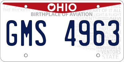 OH license plate GMS4963