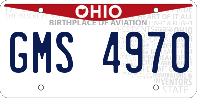 OH license plate GMS4970