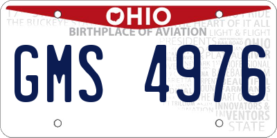 OH license plate GMS4976