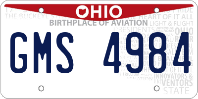 OH license plate GMS4984