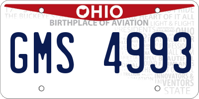 OH license plate GMS4993