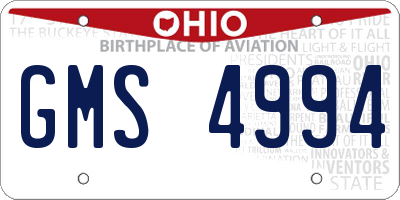 OH license plate GMS4994