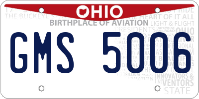 OH license plate GMS5006