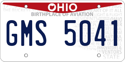 OH license plate GMS5041
