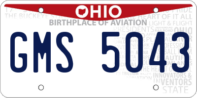 OH license plate GMS5043