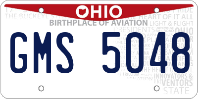 OH license plate GMS5048
