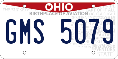 OH license plate GMS5079