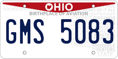 OH license plate GMS5083