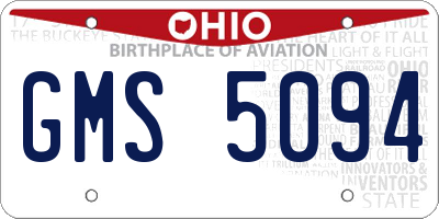 OH license plate GMS5094