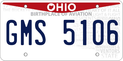 OH license plate GMS5106
