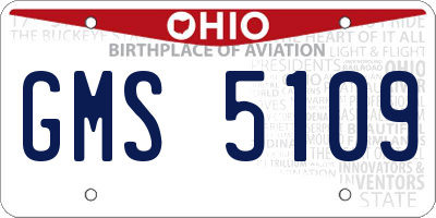 OH license plate GMS5109