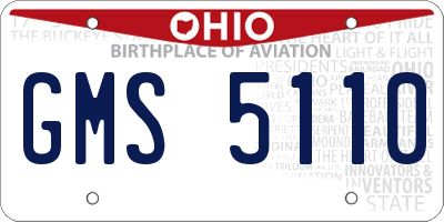 OH license plate GMS5110