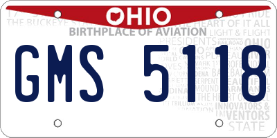 OH license plate GMS5118