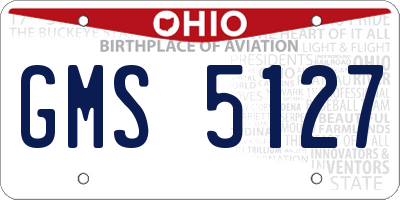 OH license plate GMS5127